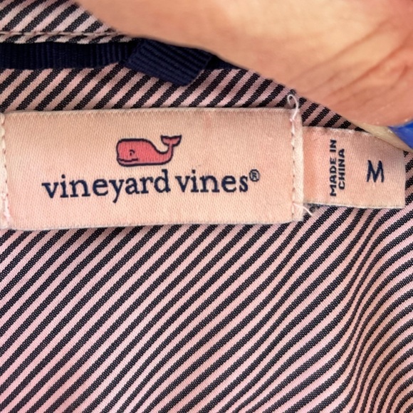 LAST CHANCE Vineyard Vines Shep Sweatshirt Peach Pink Med 1/4 Zip Pigment Dyed - Picture 8 of 10